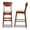 Baxton Studio Katya Mid-Century Modern Sand Fabric and Walnut Brown Finished Wood 2-Piece Bar Stool Set 184-11642-Zoro - alternate 4